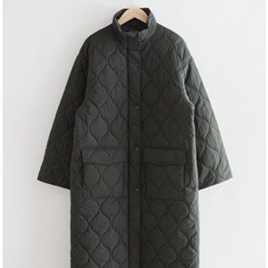& Other Stories Oversized buttoned quilted coat